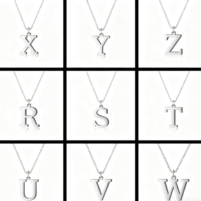 Collier pour femme plaqu� or avec lettre de l'alphabet
