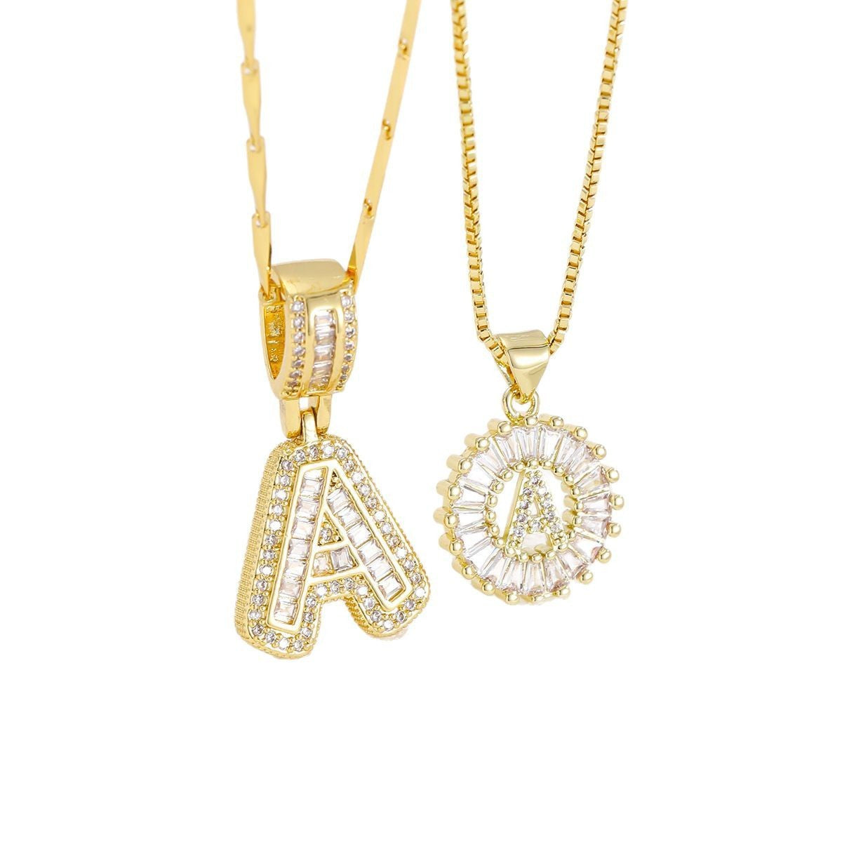 Rock Sugar Full of Diamonds 26 English Letter Necklace