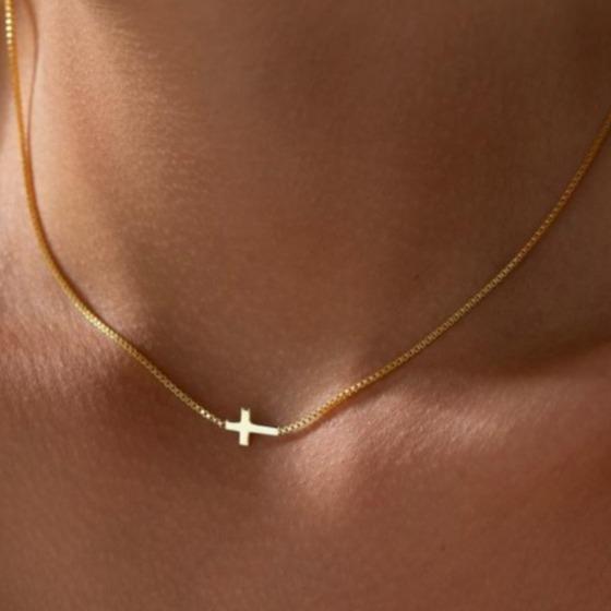 Dainty Gold Cross Necklace