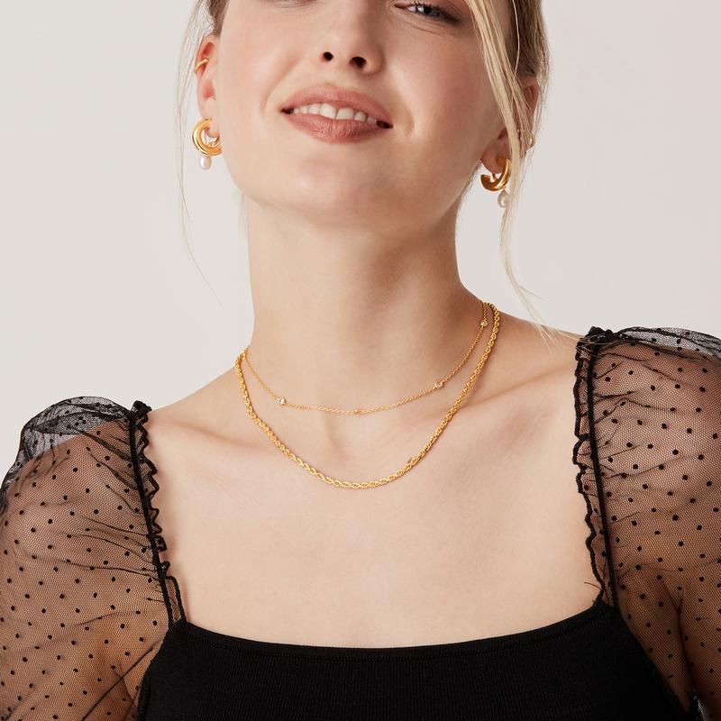 Dainty Diamond Encrusted Necklace