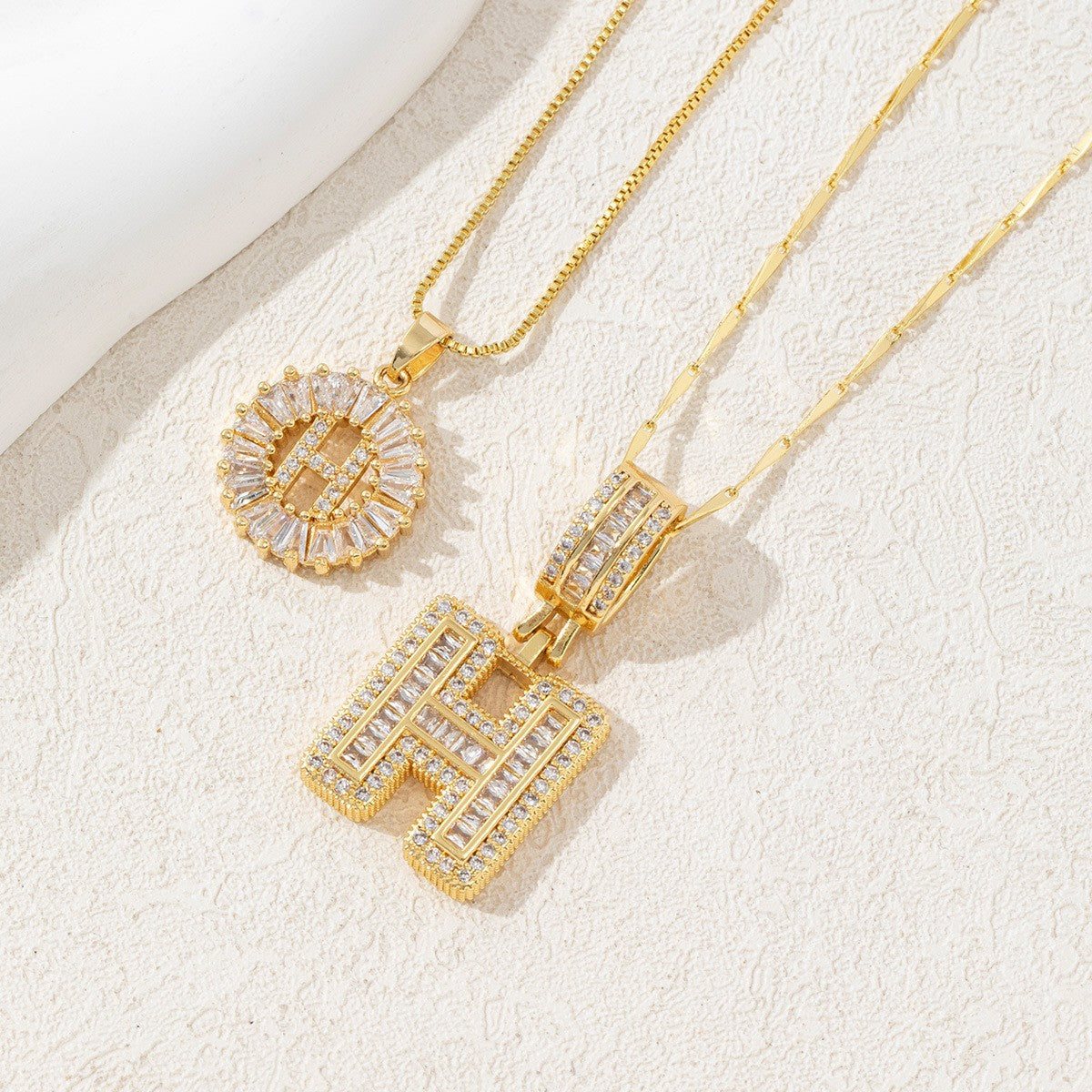 Rock Sugar Full of Diamonds 26 English Letter Necklace