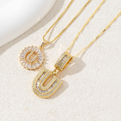 Rock Sugar Full of Diamonds 26 English Letter Necklace