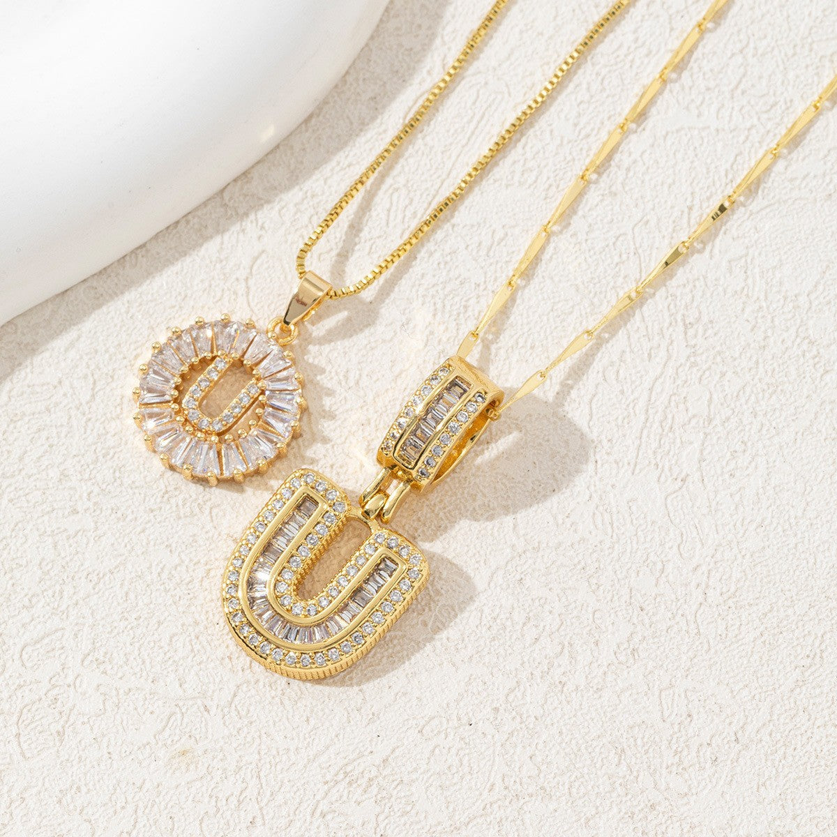 Rock Sugar Full of Diamonds 26 English Letter Necklace