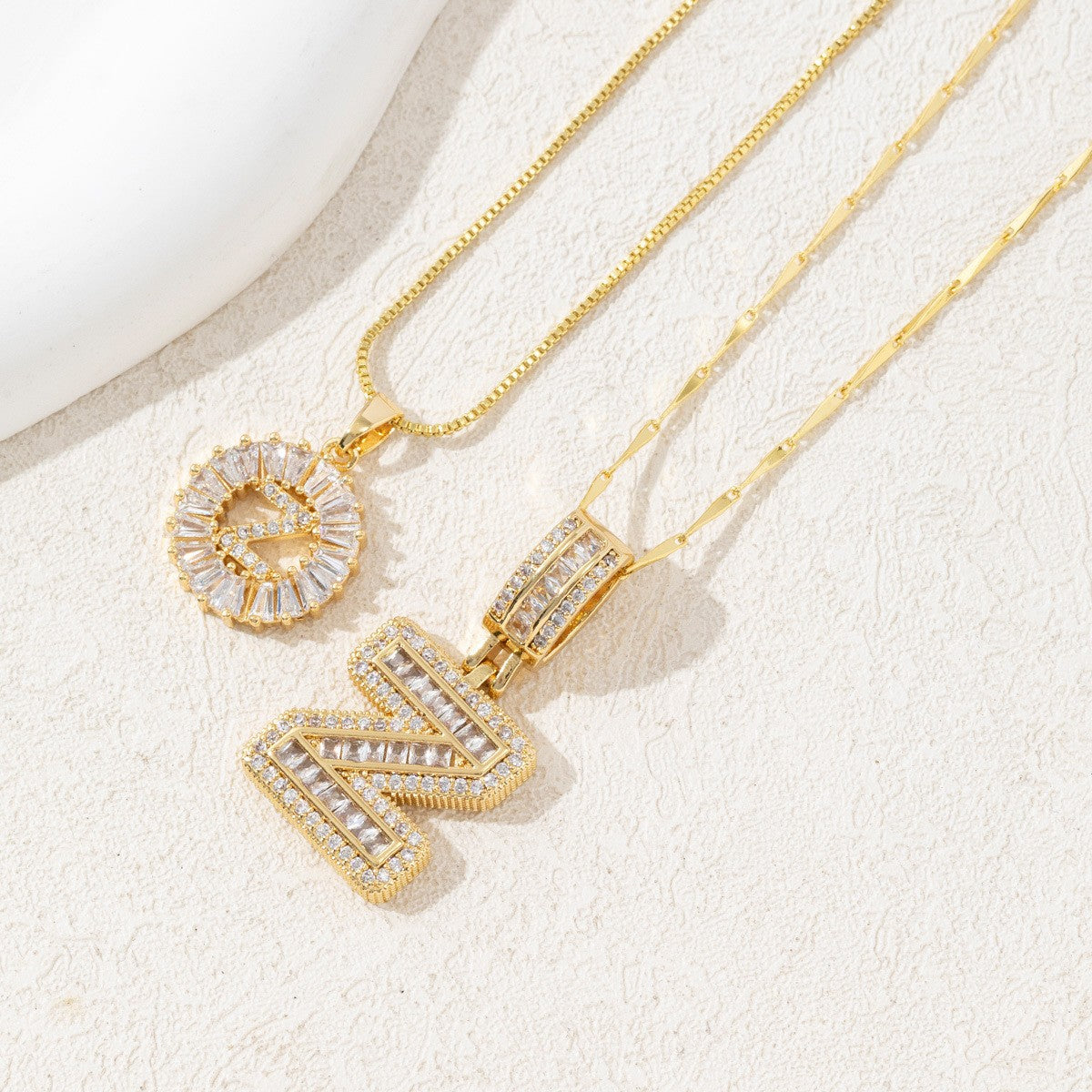 Rock Sugar Full of Diamonds 26 English Letter Necklace