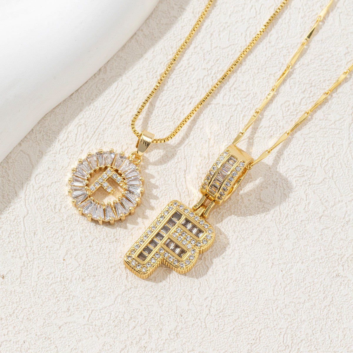 Rock Sugar Full of Diamonds 26 English Letter Necklace