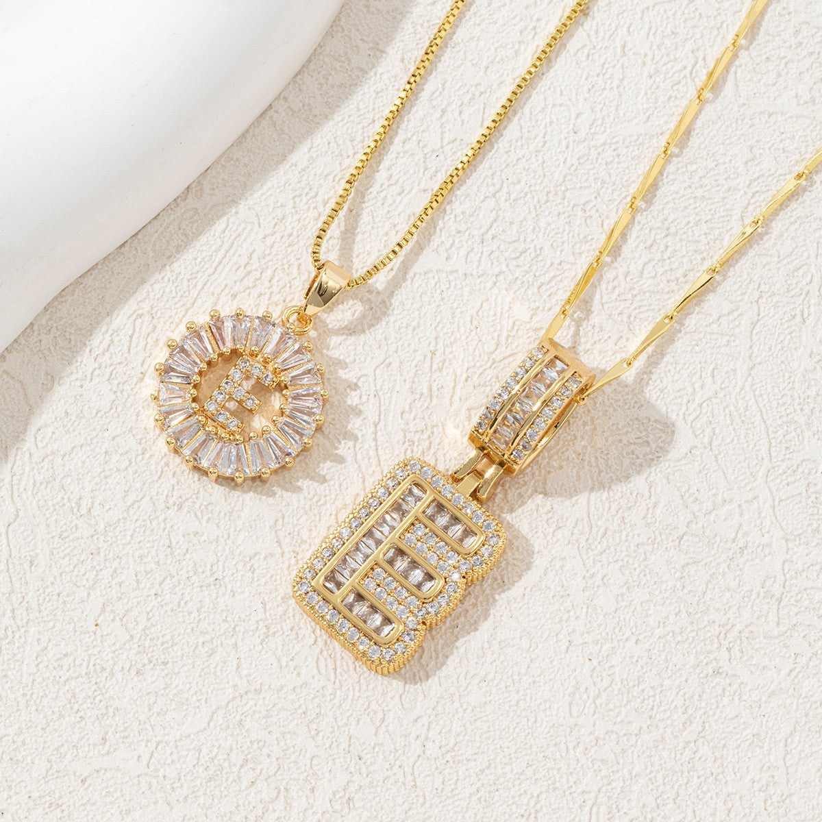 Rock Sugar Full of Diamonds 26 English Letter Necklace