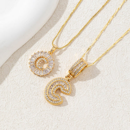 Rock Sugar Full of Diamonds 26 English Letter Necklace