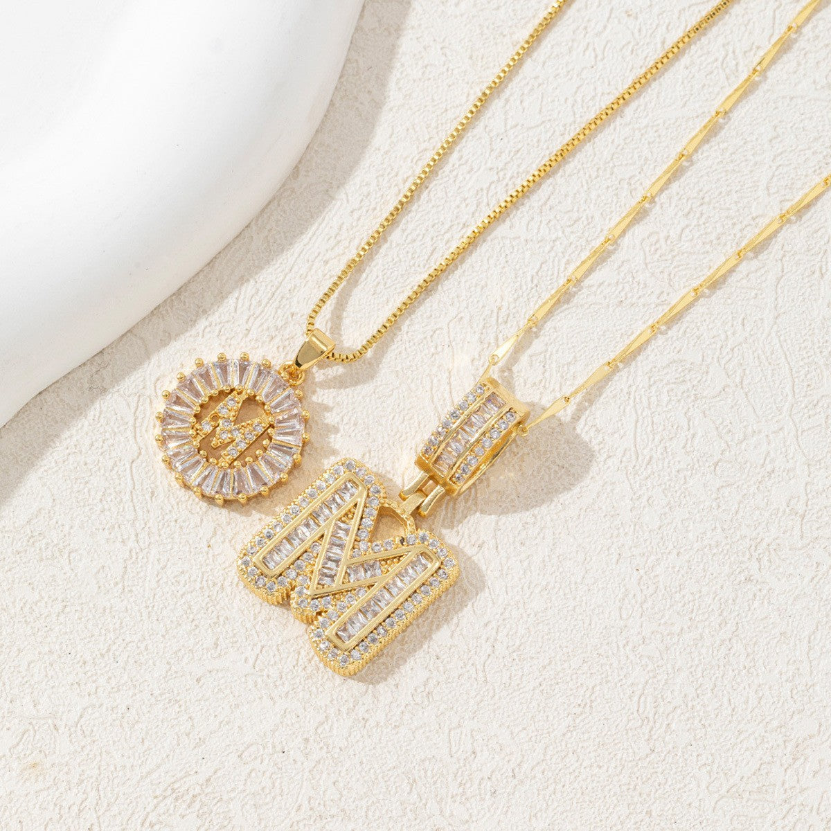 Rock Sugar Full of Diamonds 26 English Letter Necklace