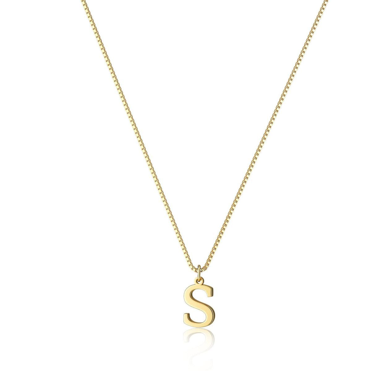 Collier pour femme plaqu� or avec lettre de l'alphabet