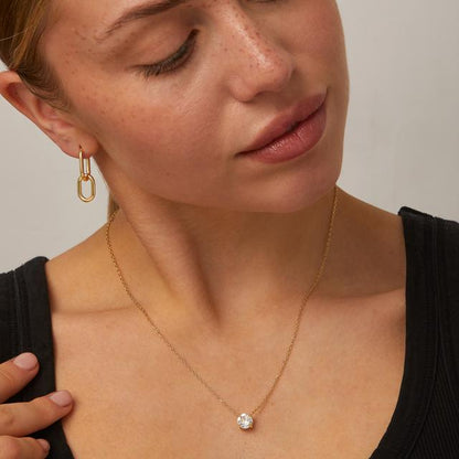 Classic Zirconia Crystal Pendant Necklace