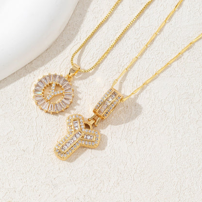 Rock Sugar Full of Diamonds 26 English Letter Necklace