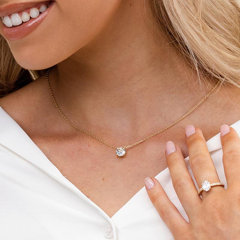 Classic Zirconia Crystal Pendant Necklace