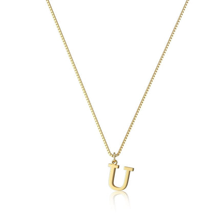 Collier pour femme plaqu� or avec lettre de l'alphabet
