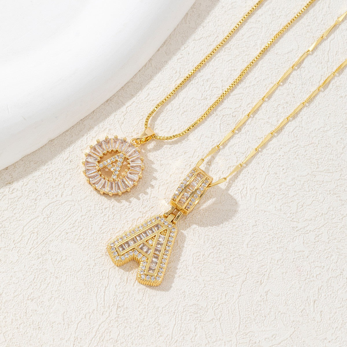 Rock Sugar Full of Diamonds 26 English Letter Necklace