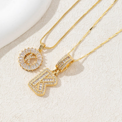 Rock Sugar Full of Diamonds 26 English Letter Necklace