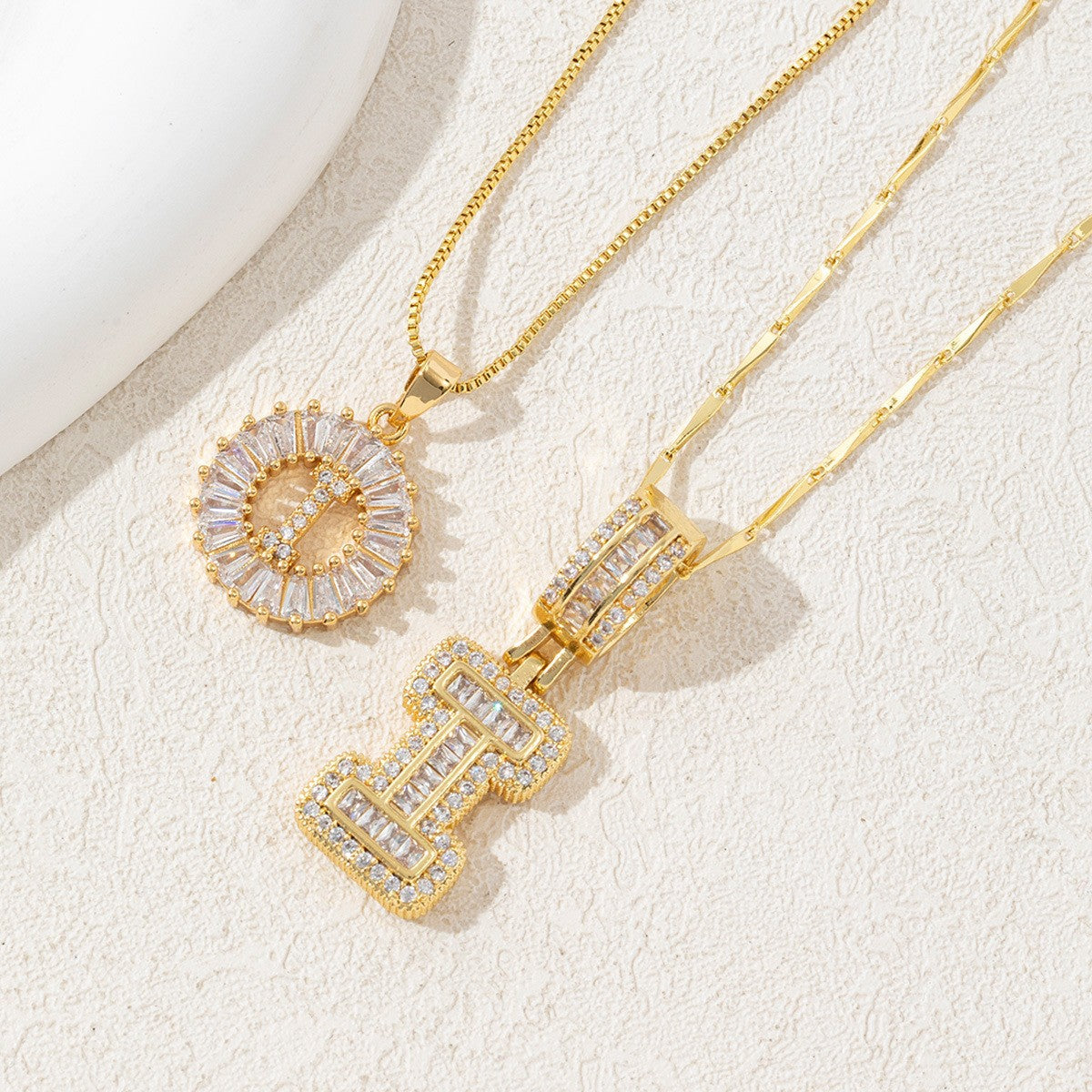 Rock Sugar Full of Diamonds 26 English Letter Necklace