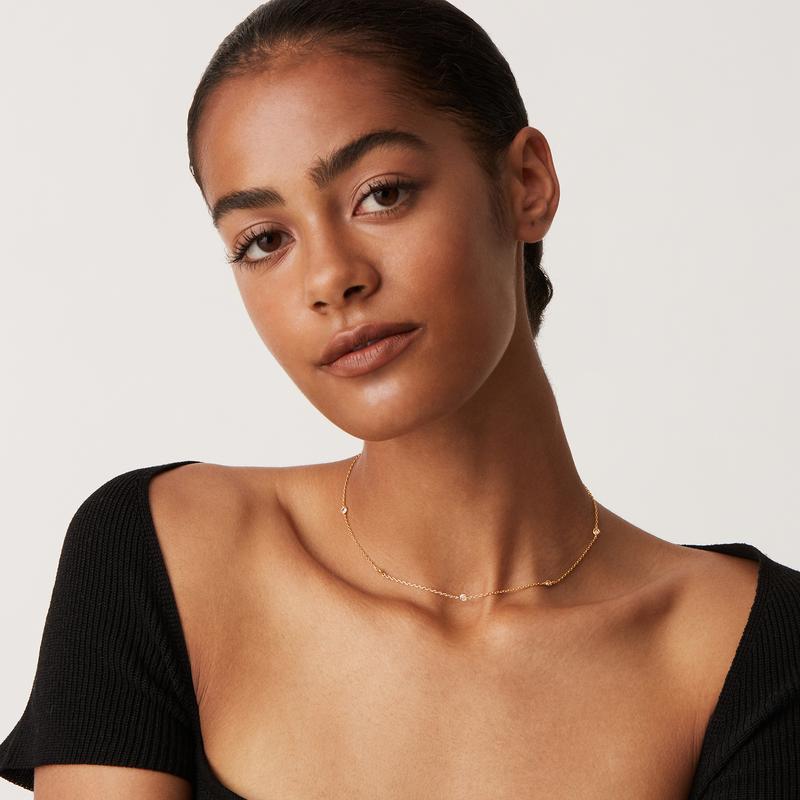 Dainty Diamond Encrusted Necklace