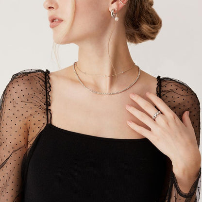 Dainty Diamond Encrusted Necklace