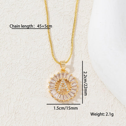 Rock Sugar Full of Diamonds 26 English Letter Necklace