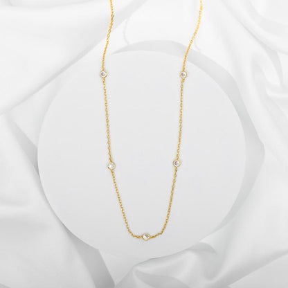 Dainty Diamond Encrusted Necklace