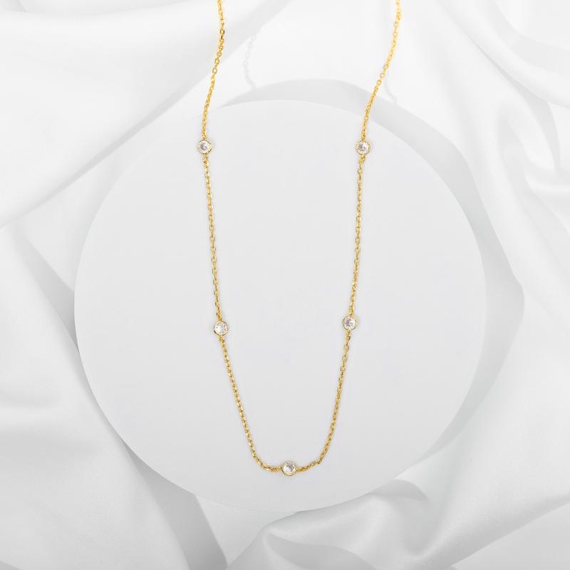 Dainty Diamond Encrusted Necklace