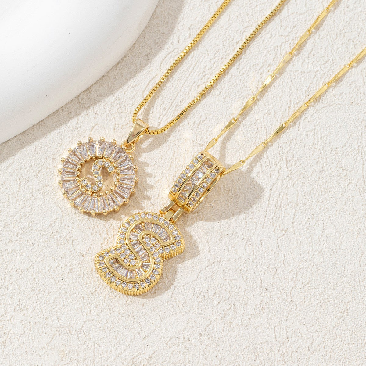 Rock Sugar Full of Diamonds 26 English Letter Necklace