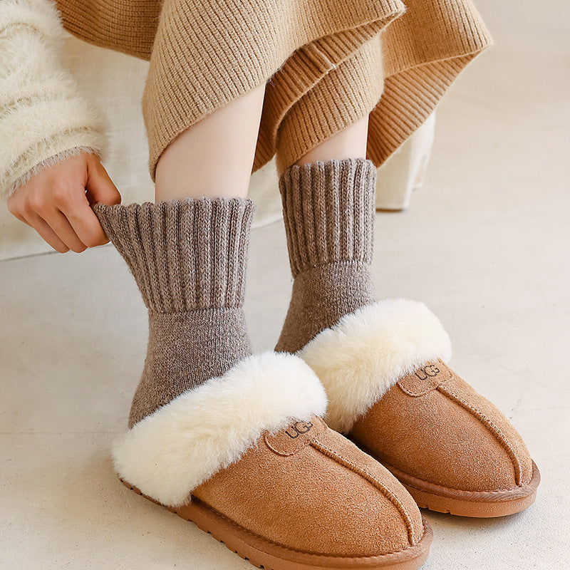 Chaussettes d�contract�es, douces, confortables et chaudes pour femmes, id�ales pour l'automne et l'hiver