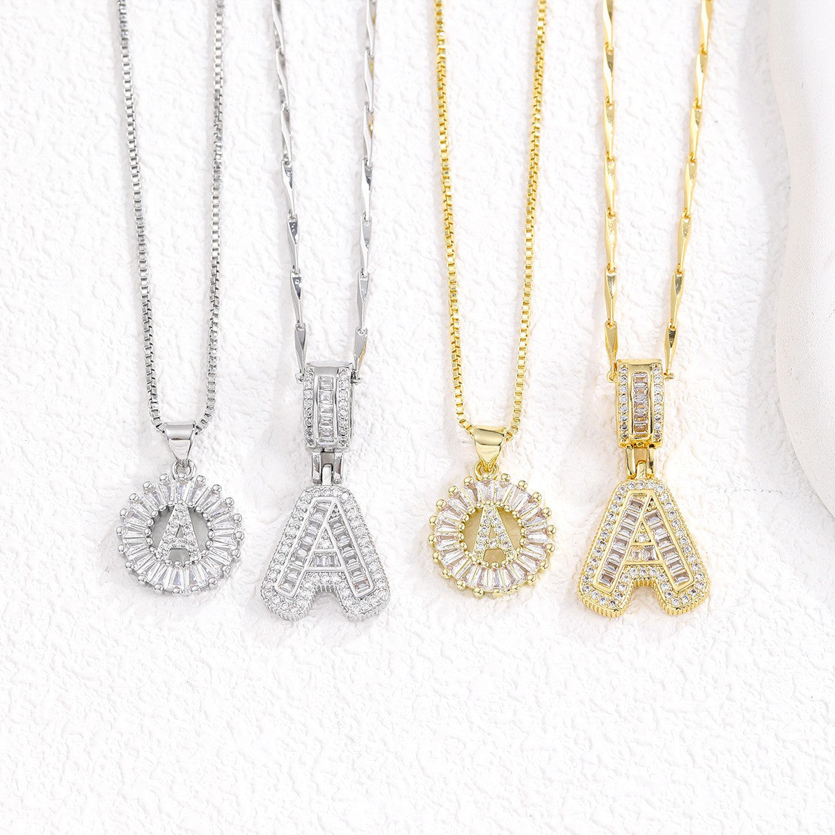 Rock Sugar Full of Diamonds 26 English Letter Necklace