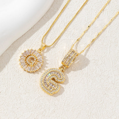 Rock Sugar Full of Diamonds 26 English Letter Necklace