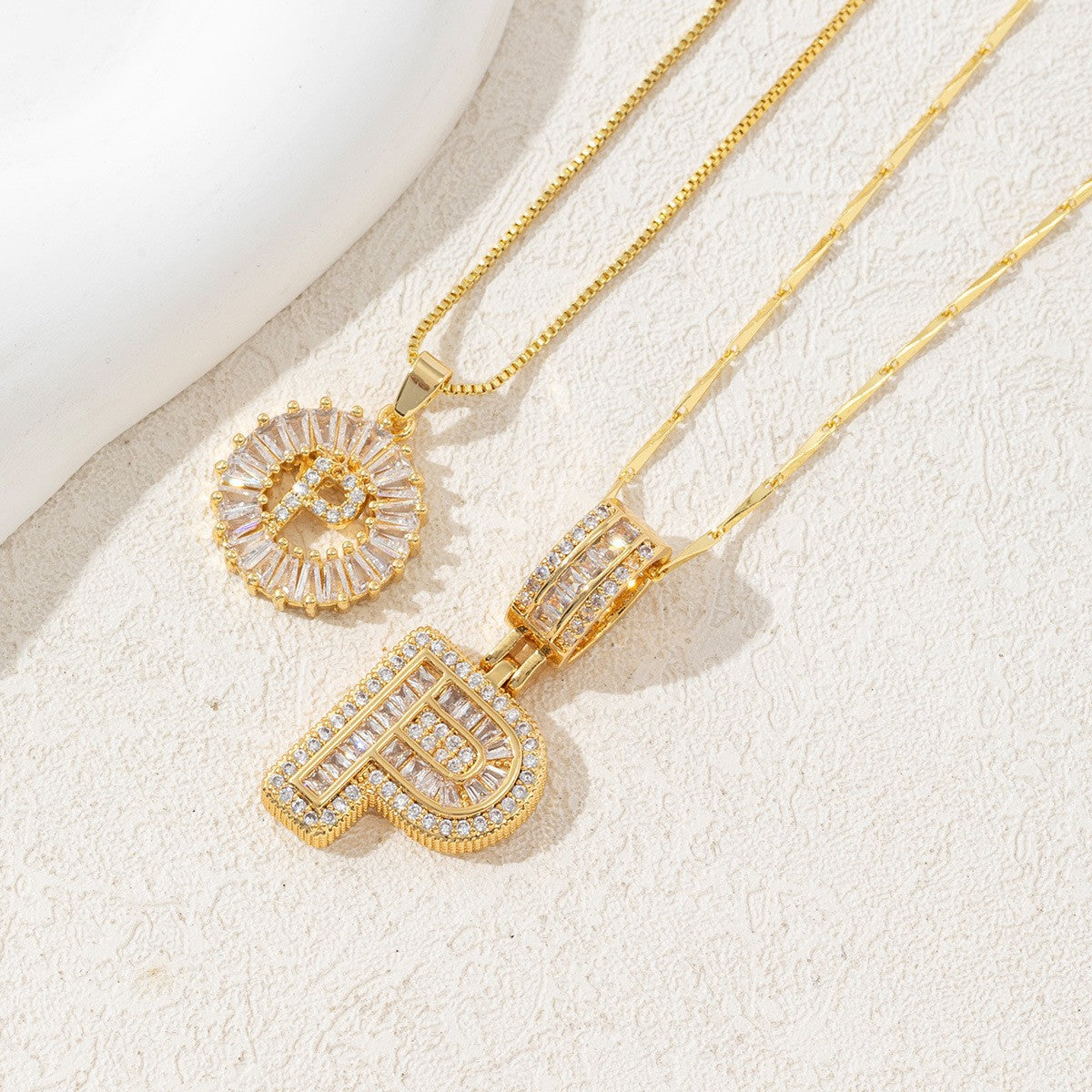 Rock Sugar Full of Diamonds 26 English Letter Necklace