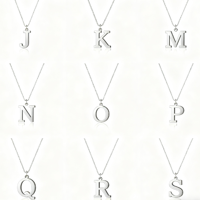 Collier pour femme plaqu� or avec lettre de l'alphabet