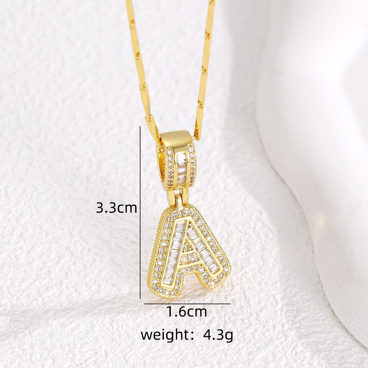 Rock Sugar Full of Diamonds 26 English Letter Necklace