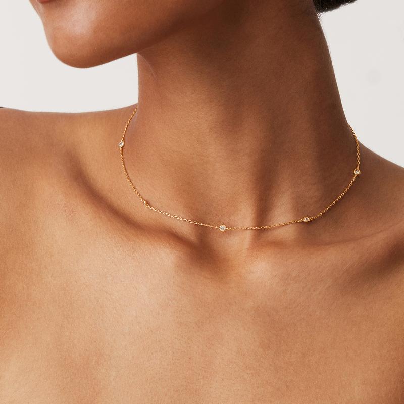 Dainty Diamond Encrusted Necklace