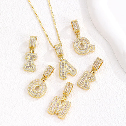 Rock Sugar Full of Diamonds 26 English Letter Necklace